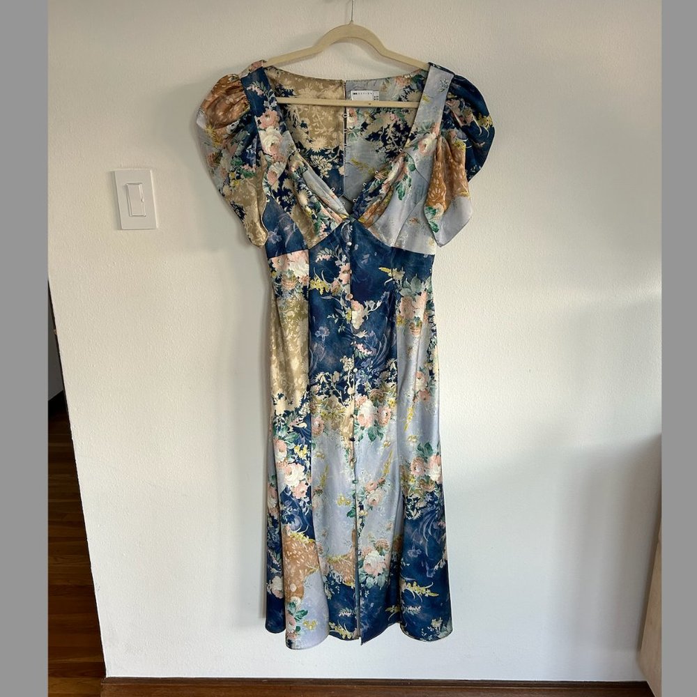 ASOS Design silk watercolor open back dress size 10